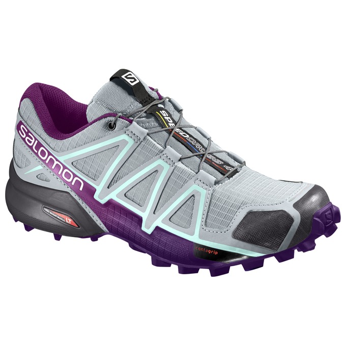 Salomon Israel SPEEDCROSS 4 W - Womens Trail Running Shoes - Silver Purple (JWOZ-61532)